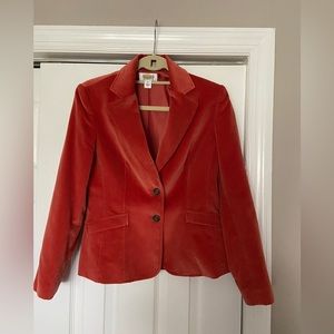 Talbots Orange Velvet Jacket- Petite